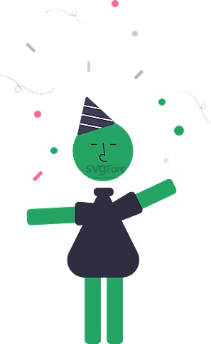 小男孩戴着生日帽在撒满礼炮的房子里开心地庆祝生日