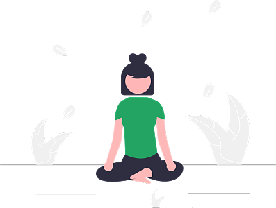 一位盘腿而坐在冥想/瑜伽的女性