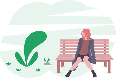 中筒靴风衣女人坐在公园的长椅上思考