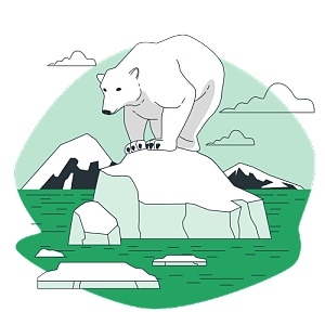 冰川融化使北极熊赖以生存的陆地环境逐渐减少